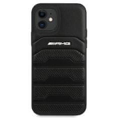 MERCEDES AMG AMHCP12SGSEBK IPHONE 12 MINI 5,4" CZARNY/BLACK HARDCASE LEATHER DEBOSSED LINES