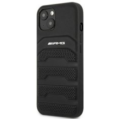 MERCEDES AMG AMHCP14MGSEBK IPHONE 14 PLUS / 15 PLUS 6.7" CZARNY/BLACK HARDCASE LEATHER DEBOSSED LINES