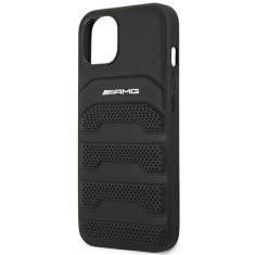 MERCEDES AMG AMHCP14MGSEBK IPHONE 14 PLUS / 15 PLUS 6.7" CZARNY/BLACK HARDCASE LEATHER DEBOSSED LINES