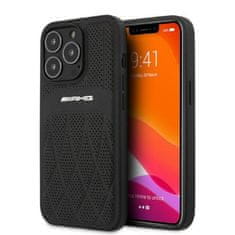 MERCEDES AMG AMHCP13LOSDBK IPHONE 13 PRO / 13 6,1" ČIERNO/ČIERNE PEVNÉ PUZDRO LEATHER CURVED LINES