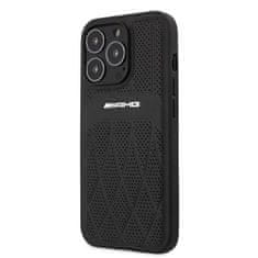 MERCEDES AMG AMHCP13LOSDBK IPHONE 13 PRO / 13 6,1" ČIERNO/ČIERNE PEVNÉ PUZDRO LEATHER CURVED LINES