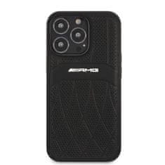 MERCEDES AMG AMHCP13LOSDBK IPHONE 13 PRO / 13 6,1" ČIERNO/ČIERNE PEVNÉ PUZDRO LEATHER CURVED LINES