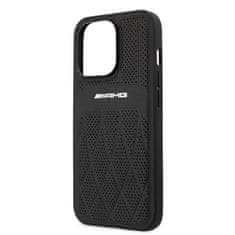 MERCEDES AMG AMHCP13LOSDBK IPHONE 13 PRO / 13 6,1" ČIERNO/ČIERNE PEVNÉ PUZDRO LEATHER CURVED LINES