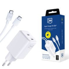 3MK ACCESSORIES - 3MK HYPER CHARGER PD 45W+USB CABLE C TO C WHITE