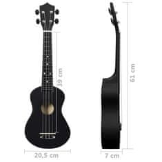 Vidaxl Sopránové ukulele s taškou pre deti čierne 23"