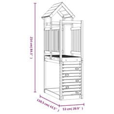 Vidaxl Hracia veža s lezeckou stenou 53x110,5x214 cm masívny Douglas