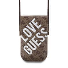 Guess Kabelka na mobil PU 4G Big Love Logo Brown