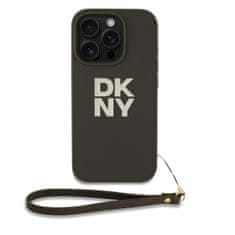 DKNY Zadný kryt PU Leather Stack Logo Wrist Strap pre iPhone 16 Pro Max Green