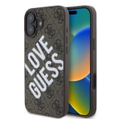 Guess Zadný kryt PU Leather 4G Big Love Logo MagSafe pre iPhone 16 Brown