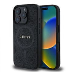 Guess Zadný kryt PU Leather 4G Colored Ring MagSafe pre iPhone 16 Pro Black