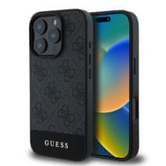 Guess Zadný kryt PU 4G Stripe pre iPhone 16 Pro Grey