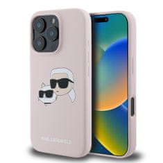 Karl Lagerfeld Zadný kryt Liquid Silicone Double Heads MagSafe pre iPhone 16 Pro Pink