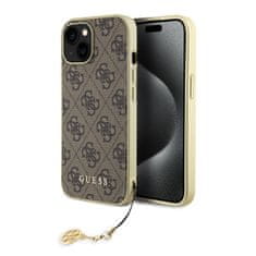 Guess Zadný kryt 4G Charms pre iPhone 15 Brown