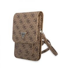 Guess Kabelka na mobil PU 4G Triangle Logo Brown