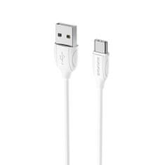 Borofone  BX19 Výhodný dátový kábel - USB Type-C - 3A 1 meter biely