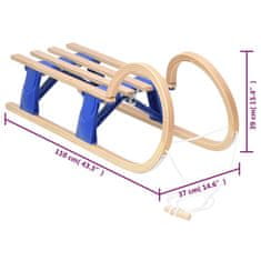 Vidaxl Skladacie sane 110 cm preglejka