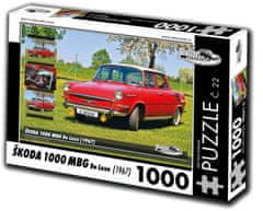 RETRO-AUTA© Puzzle č. 22 Škoda 1000 MBG De Luxe (1967) 1000 dielikov