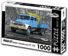 RETRO-AUTA© Puzzle TRUCK č.12 Praga S5T dvojkabína s hydraulickou rukou (1957-1972) 1000 dielikov