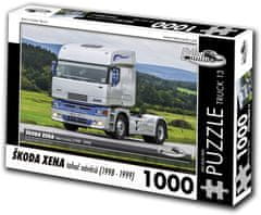 RETRO-AUTA© Puzzle TRUCK č.13 Škoda Xena ťahač návesov (1998-1999) 1000 dielikov