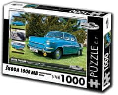 RETRO-AUTA© Puzzle č. 7 Škoda 1000MB pravostranné riadenie (1966) 1000 dielikov