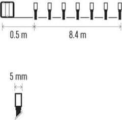 EMOS LED vianočná reťaz Copy s časovačom 8,4 m studená biela