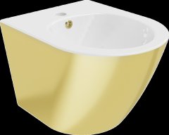 Mexen Lena, závesný bidet 480x370x325 mm, biela - zlatá, 35224806