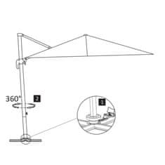 Vidaxl Závesný záhradný slnečník, hliníková tyč 3x3 m, čierny