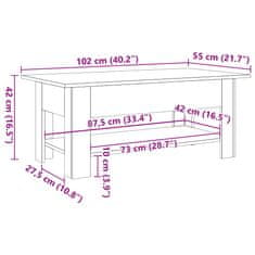 Vidaxl Konferenčný stolík dub artisan 105x55x42 cm kompozitné drevo