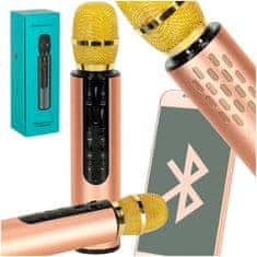 KIK  KX3382 Karaoke Bluetooth mikrofón, 2000mAh zlatý