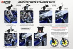 SEFIS M20 sklopný univerzálný moto stojan predný - Adaptéry predný stojan : 2v1