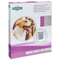 PetSafe Dvierka plastové s transparentným flapom biela, výrez 37x31,4cm