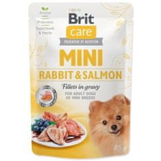 Brit Kapsička Care Mini králik a losos, filety v omáčke 85g