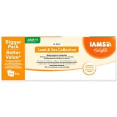 IAMS Kapsička Delights Adult morské a suchozemské mäso v želé multipack 6120g (72x85g)