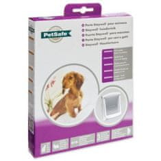 PetSafe Dvierka plastové s transparentným flapom biela, výrez 18,5x15,8cm