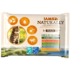 IAMS Kapsička Naturally Adult morské a suchozemské mäso v omáčke multipack 340g (4x85g)