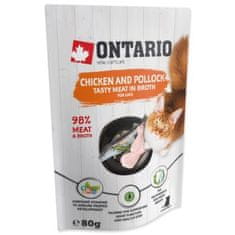 Ontario Vrecko kura a treska vo vývare 80g