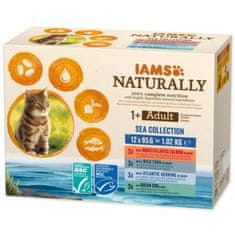 IAMS Kapsička Naturally Adult morské mäso v omáčke multipack 1020g (12x85g)