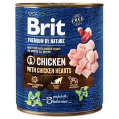 Brit Konzerva Premium by Nature kura a srdce 800g