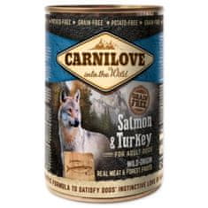 Carnilove Konzerva Dog Wild Meat losos a morka 400g