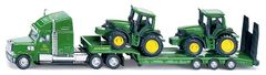 SIKU Farmer - Ťahač s podvalníkom a traktory John Deere, mierka 1:87