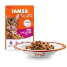 IAMS Kapsička Delights Adult Senior kura v omáčke 85g