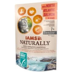 IAMS Kapsička Naturally Senior losos v omáčke 85g