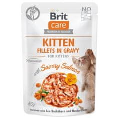 Brit Kapsička Care Cat Kitten losos, filety v omáčke 85g