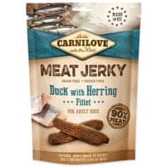 Carnilove Pochúťka Jerky kačica a sleď, plátky 100g