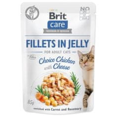 Brit Kapsička Care Cat kura so syrom, filety z želé 85g