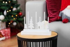 Strend Pro Svietnik MagicHome Vianoce, 8 LED teplá biela, 2xAA, MDF, interiér, 24x5,5x18 cm