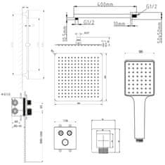 SAPHO Smart select sprchový set s termostatickou batériou, 2 výstupy, posuvný držiak sprchy, chróm (RP042-02)