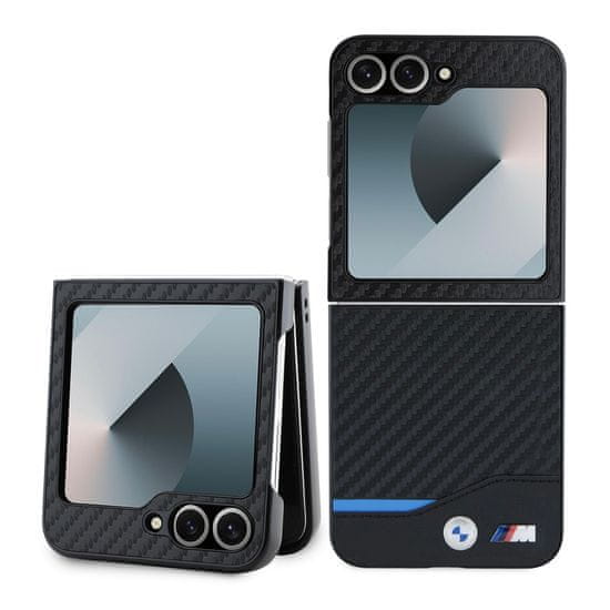 Bmw Zadný kryt M PU Carbon Blue Line pre Samsung Galaxy Z Flip 6 Black