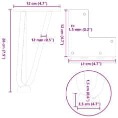 Vidaxl Nohy stola vlásenky 4 ks antracitový 20 cm pevná oceľ