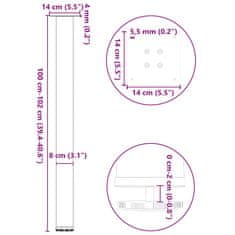 Vidaxl Stolové nohy na konferenčný stolík 4 ks biela 100-102 cm oceľ